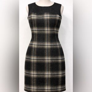 Banana Republic wool Blend Plaid Midi Dress 2